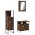 Set mobilier de baie, 3 piese, stejar fumuriu, lemn prelucrat GartenMobel Dekor
