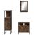 Set mobilier de baie, 3 piese, stejar fumuriu, lemn prelucrat GartenMobel Dekor