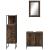 Set mobilier de baie, 3 piese, stejar fumuriu, lemn prelucrat GartenMobel Dekor