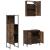 Set mobilier de baie, 3 piese, stejar fumuriu, lemn prelucrat GartenMobel Dekor