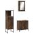 Set mobilier de baie, 3 piese, stejar fumuriu, lemn prelucrat GartenMobel Dekor