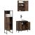 Set mobilier de baie, 3 piese, stejar fumuriu, lemn prelucrat GartenMobel Dekor