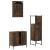 Set mobilier de baie, 3 piese, stejar fumuriu, lemn prelucrat GartenMobel Dekor