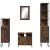 Set mobilier de baie, 4 piese, stejar fumuriu, lemn prelucrat GartenMobel Dekor