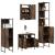 Set mobilier de baie, 4 piese, stejar fumuriu, lemn prelucrat GartenMobel Dekor