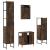 Set mobilier de baie, 4 piese, stejar fumuriu, lemn prelucrat GartenMobel Dekor