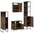 Set mobilier de baie, 4 piese, stejar fumuriu, lemn prelucrat GartenMobel Dekor