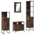 Set mobilier de baie, 4 piese, stejar fumuriu, lemn prelucrat GartenMobel Dekor