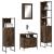 Set mobilier de baie, 4 piese, stejar fumuriu, lemn prelucrat GartenMobel Dekor