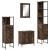 Set mobilier de baie, 4 piese, stejar fumuriu, lemn prelucrat GartenMobel Dekor