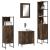 Set mobilier de baie, 4 piese, stejar fumuriu, lemn prelucrat GartenMobel Dekor