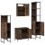 Set mobilier de baie, 4 piese, stejar fumuriu, lemn prelucrat GartenMobel Dekor
