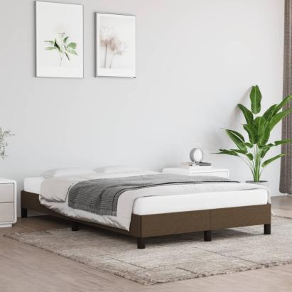 Cadru de pat fără saltea țesătură maro 120x190 cm țesătură GartenMobel Dekor