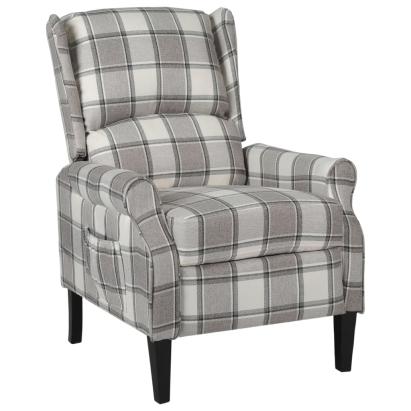 Fotoliu rabatabil, gri, material textil GartenMobel Dekor