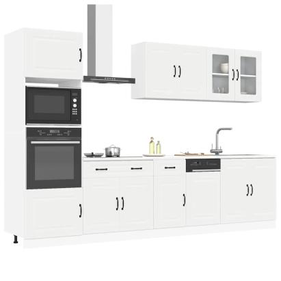 Set dulap de bucătărie din 7 piese „Kalmar” Lemn prelucrat alb GartenMobel Dekor