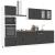 Set dulap de bucătărie 7 piese „Kalmar” lemn negru prelucrat GartenMobel Dekor