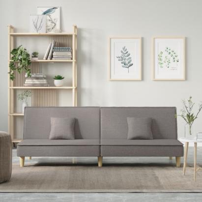 Canapea extensibilă, gri taupe, material textil GartenMobel Dekor