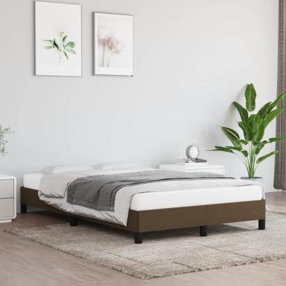 Cadru de pat fără saltea țesătură maro 120x190 cm țesătură GartenMobel Dekor