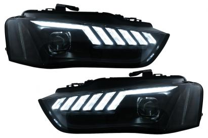 Faruri LED DRL Audi A4 B8.5 Facelift (2012-2015) Negru Semnal Dinamic Performance AutoTuning