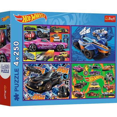 PUZZLE TREFL 4X250 HOT WHEELS MASINI DE CURSE SuperHeroes ToysZone