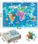 Puzzle magnetic harta lumii cu animale, 168 piese, tablita cu snur agatare pe perete, multicolor, 41x55 cm MultiMark GlobalProd