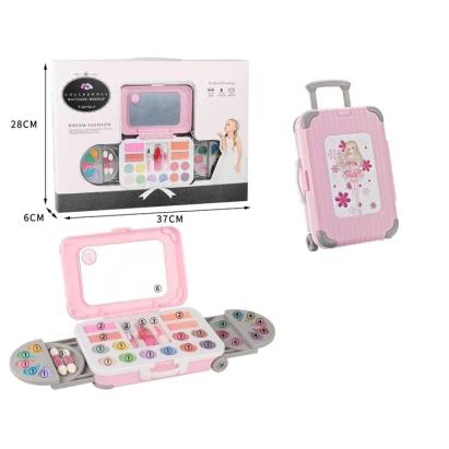 Set machiaj pentru copii, tip troller cu roti, 33 elemente, farduri, rujuri, oglinda, multicolor MultiMark GlobalProd