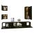 Set dulap TV, 5 piese, negru, lemn prelucrat GartenMobel Dekor