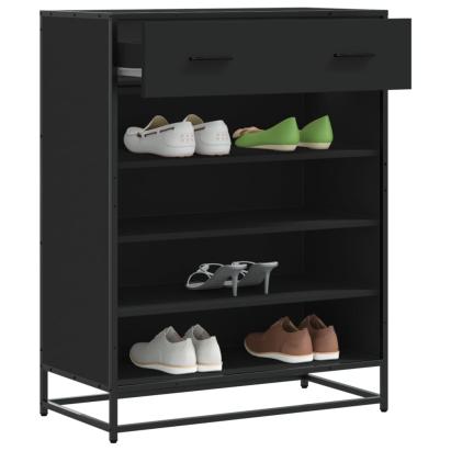 Pantofar, negru, 75x38x97,5 cm, lemn prelucrat/metal GartenMobel Dekor