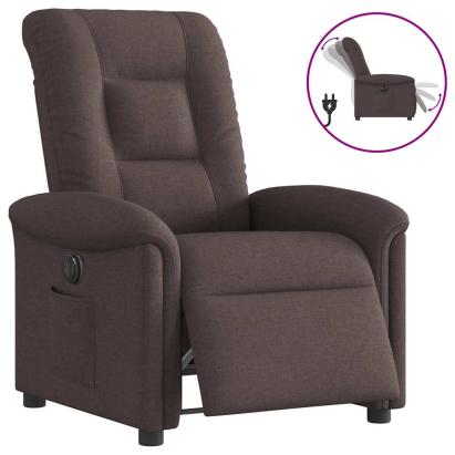Fotoliu rabatabil electric, maro închis, material textil GartenMobel Dekor