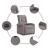 Fotoliu rabatabil electric, gri taupe, material textil GartenMobel Dekor