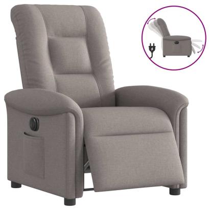 Fotoliu rabatabil electric, gri taupe, material textil GartenMobel Dekor