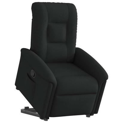 Fotoliu rabatabil cu ridicare pe verticală, negru, textil GartenMobel Dekor