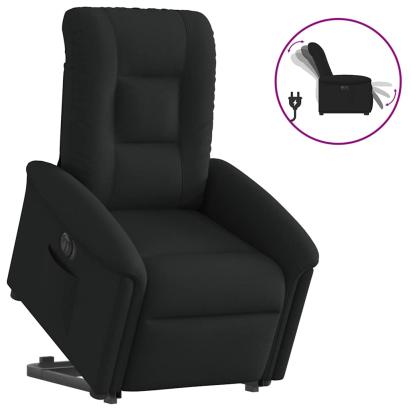 Fotoliu electric rabatabil cu ridicare, negru, textil GartenMobel Dekor