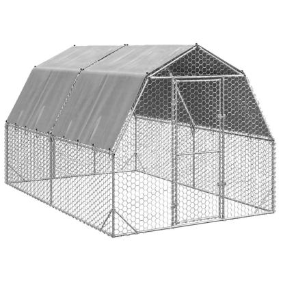 Pui de găină cu acoperiș 2,5x4x2,25 m oțel galvanizat GartenMobel Dekor
