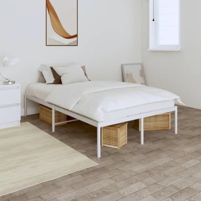 Cadru pat metalic, alb, 120x200 cm GartenMobel Dekor
