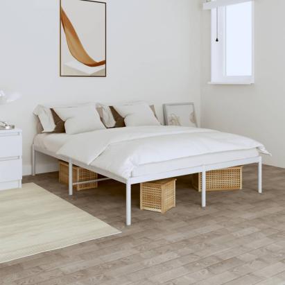 Cadru pat metalic, alb, 140x200 cm GartenMobel Dekor