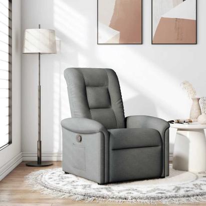 Fotoliu rabatabil, gri închis, material textil GartenMobel Dekor