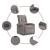 Fotoliu rabatabil, gri taupe, material textil GartenMobel Dekor