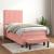 Pat box spring cu saltea, roz, 90x190 cm, catifea GartenMobel Dekor
