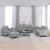 Set de canapele cu perne, 4 piese, gri deschis, textil GartenMobel Dekor