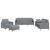 Set de canapele cu perne, 4 piese, gri deschis, material textil GartenMobel Dekor