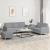 Set de canapele cu perne, 3 piese, gri deschis, textil GartenMobel Dekor