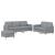 Set de canapele cu perne, 3 piese, gri deschis, textil GartenMobel Dekor