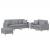 Set de canapele cu perne, 3 piese, gri deschis, textil GartenMobel Dekor