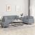 Set de canapele cu perne, 3 piese, gri deschis, textil GartenMobel Dekor