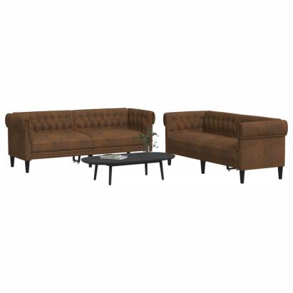 Set de canapele, 2 piese, maro, textil GartenMobel Dekor