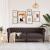 Canapea Chesterfield cu 3 locuri, maro închis, material textil GartenMobel Dekor