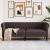 Canapea Chesterfield cu 3 locuri, maro închis, material textil GartenMobel Dekor