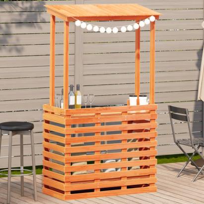 Masă bar de exterior cu acoperiș, 112,5x57x195,5 cm, lemn masiv GartenMobel Dekor
