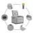 Scaun reclinabil electric pentru masaj Cloud Grey Fabric GartenMobel Dekor